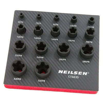 External Star Plus Sockets 6mm - 32mm Socket Set 16pc 1/4