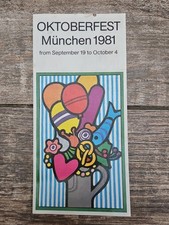 Carte programme vintage Oktoberfest Munchen 1981 bière de collection allemande papier éphémère