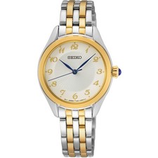 Seiko Women's Watch Silver Dial Two Tone Stainless Steel Bracelet SUR380P1