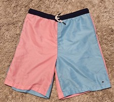 Crown  Ivy Youth Boys Kids Large Drawstring Color Block Swim Trunks Shorts
