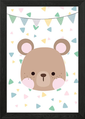 Niedliches Baby Tier Bär gerahmtes Wandbild Poster Leinwanddruck Bild