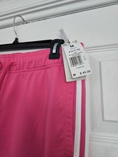 Adidas Pink Sports Pants, Size M, NEW w/tags, Pink w/White Stripes