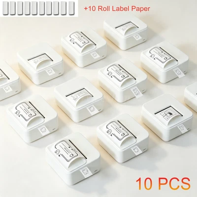 10PCS Wireless Mini Inkless Thermal Label Printer Portable Bluetooth Label Maker - Image 1 of 4
