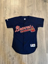 Vintage Atlanta Braves Russell Diamond Collection Jersey Size 40 Blue USA Made