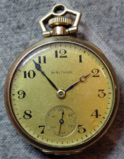 Antique 1925 Waltham Sapphire Gold Filled Pocket Watch Original Working