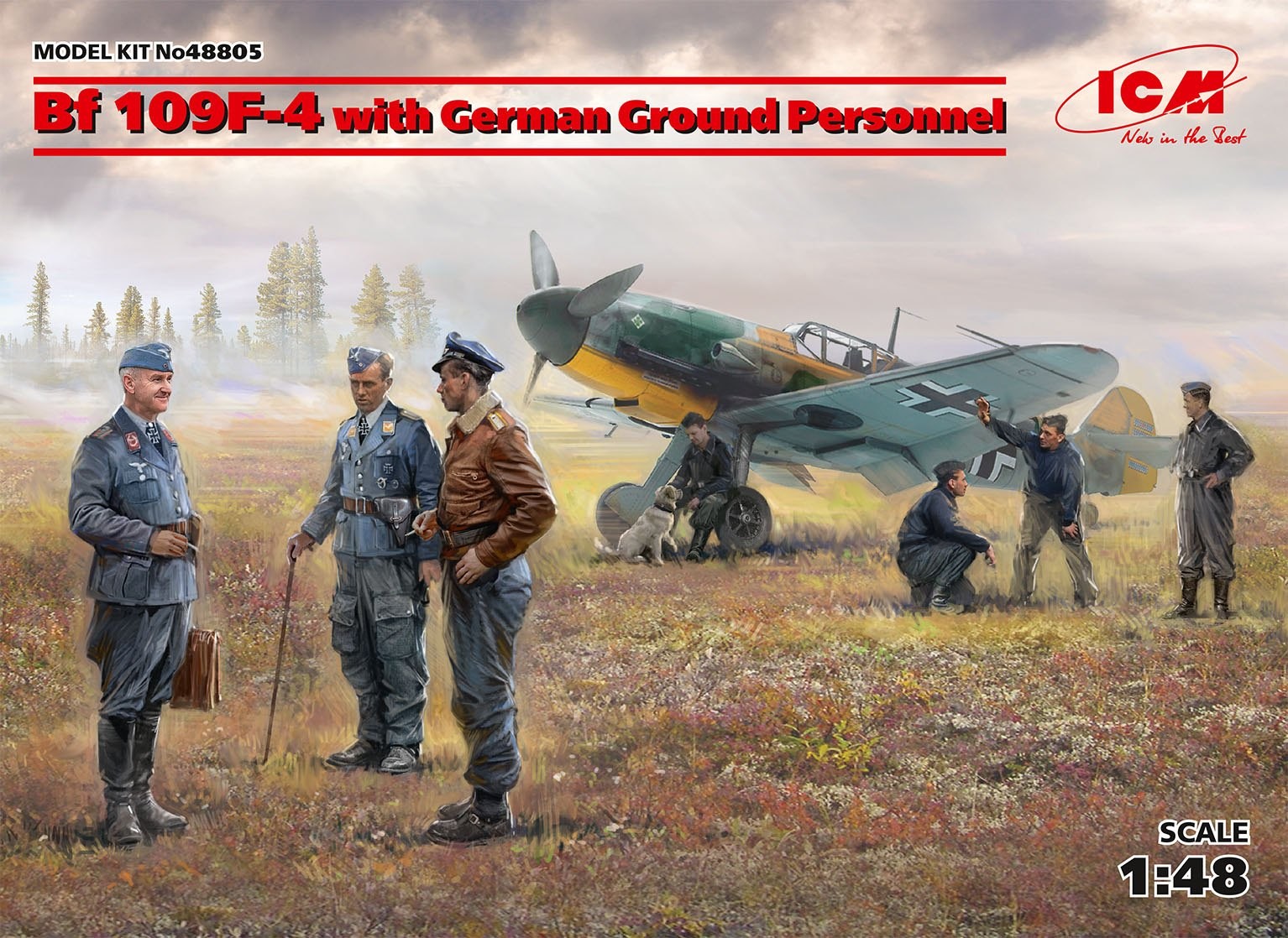 Icm 48805 - 1:48 Bf 109F-4 with German Ground Personnel - New