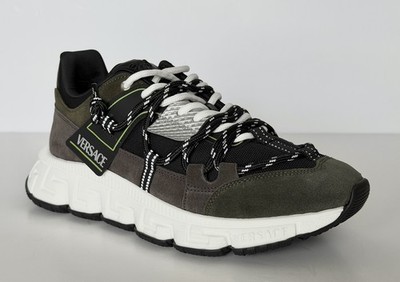 Versace Men's Greca Sneakers Gray/Green 10 US (43 Euro) IT 1021490 IT NIB