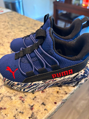 PUMA Wired Run Unisex Kids Slip-On Mesh Low Top Athletic Sneaker Blue US 6