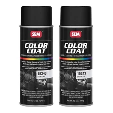 SEM 15243 Color Coat Satin Black Vinyl Spray Paint Aerosol 12 oz (2 Cans)