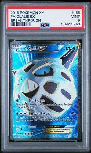 2015 Pokemon Xy Breakthrough #155 Fa/Glalie Ex Breakthrough PSA 9