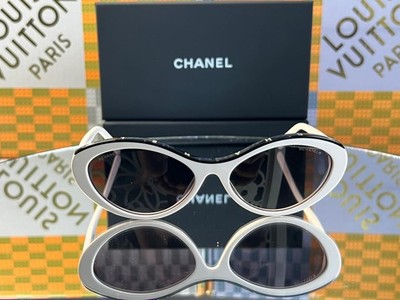Chanel Sunglasses ch5416A White & Black Pale Gold CC