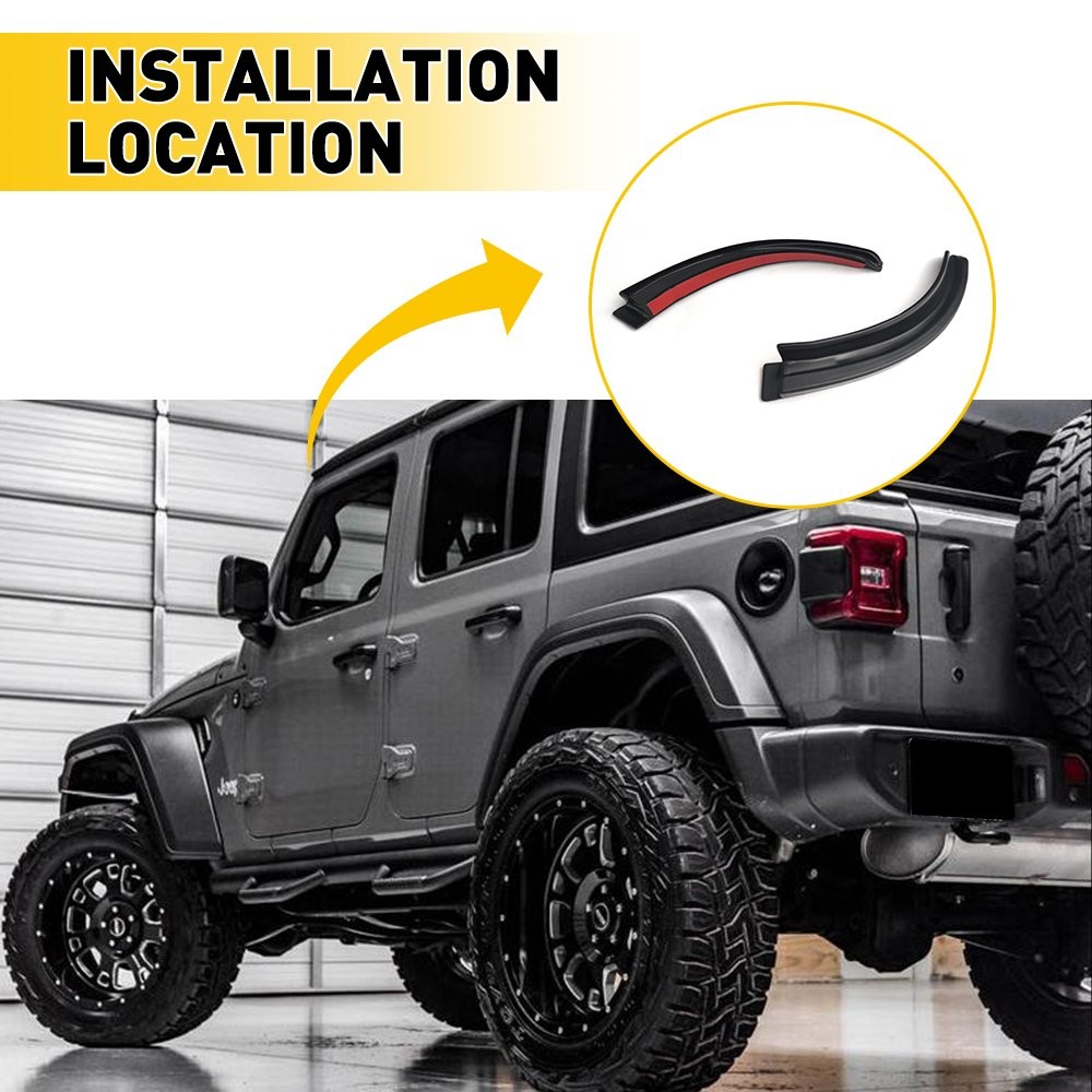 For 2007-2018 Jeep Wrangler JK Gutter Extension Accessories Water Rain Diverters thumbnail 4