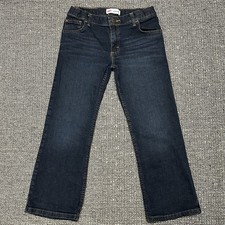 Wrangler Boys Dark Wash Straight Leg Denim Jeans, Size 10 Husky, 24x23