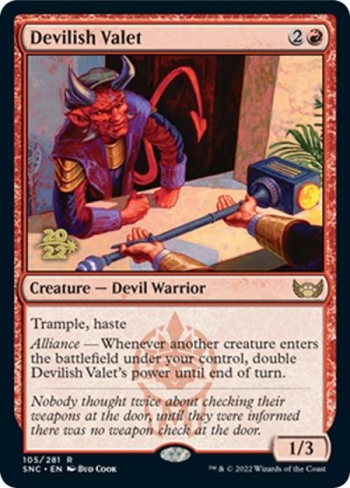 Devilish Valet -Foil Medium Play MTG Promos: Prerelease Cards