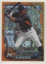 2016 Bowman Chrome Prospects Orange Shimmer Refractor 3/25 John Norwood 00gu