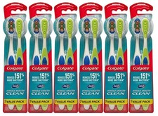 Colgate 360 Medium Toothbrush with Tongue and Cheek Cleaner, 12 Count pack of 6