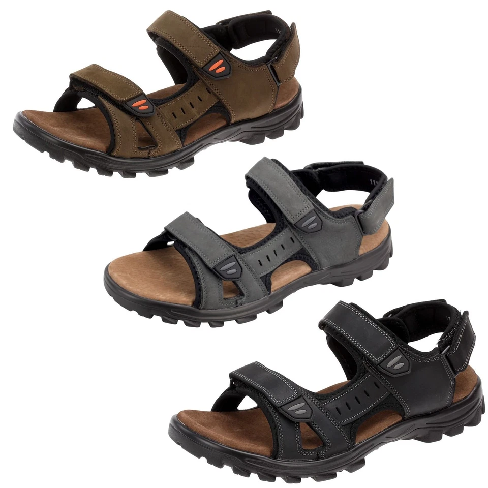 Herren Sandale Übergröße Leder 47 48 49 Outdoorsandalen Trekkingsandalen 1111 - Bild 1 von 4