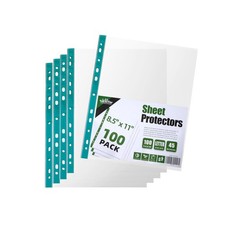 100 Pack Sheet Protectors for 3 Ring Binder 8.5 x 11 100 - pack letter, Clear