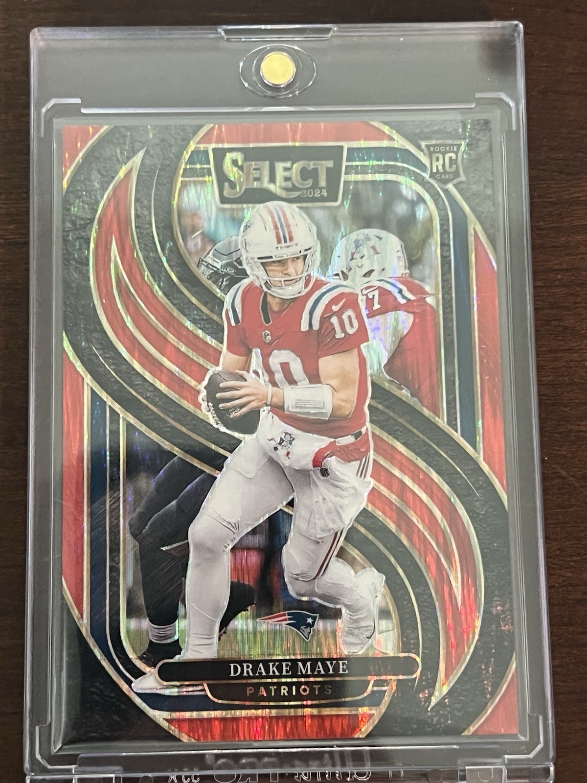2024 Panini Select - Premier Level Drake Maye #113 Red Shock Prizm (RC) 80/249