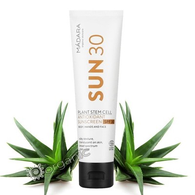 Madara Bio Natürliche Pflanzenstammzellen Antioxidans Körper Sonnenschutz LSF30 100ml