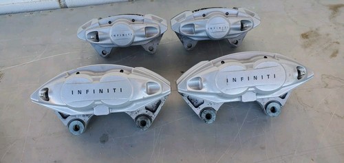 2008-2020 Infiniti Nissan Akebono SET Sport Brake Calipers OEM Silver - Picture 2 of 7