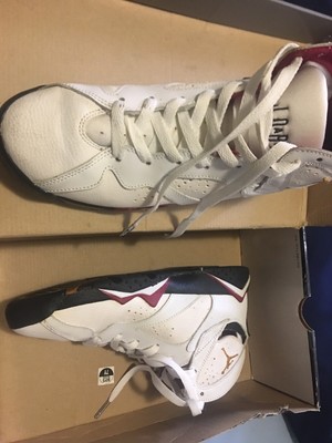 Air Jordan 7 Retro Gs White Bronze Cardinal Red Blk Ebay