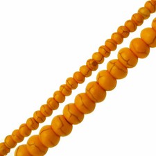 Orange Howlite Turquoise Smooth Rondelle Beads Size 2x4mm 4x6mm 15.5" Strand