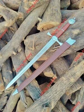Hand Forged High Carbon Steel Viking Sword Templar Knights Sword With Scabbard