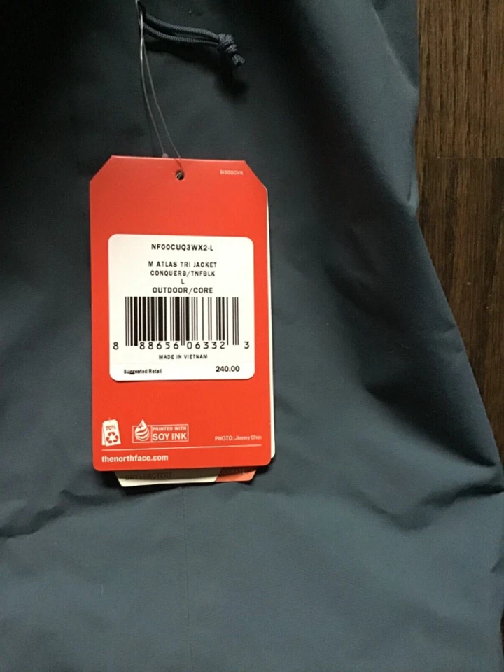 North Face Jacket Mens  Waterproof Atlas Triclimate Size L Blue & Black - Image 3 of 4