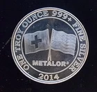 2014 USA Swiss Flags Metalor Mint Global Vtg-999 Silver 1 Oz Ounce Art Bar Round