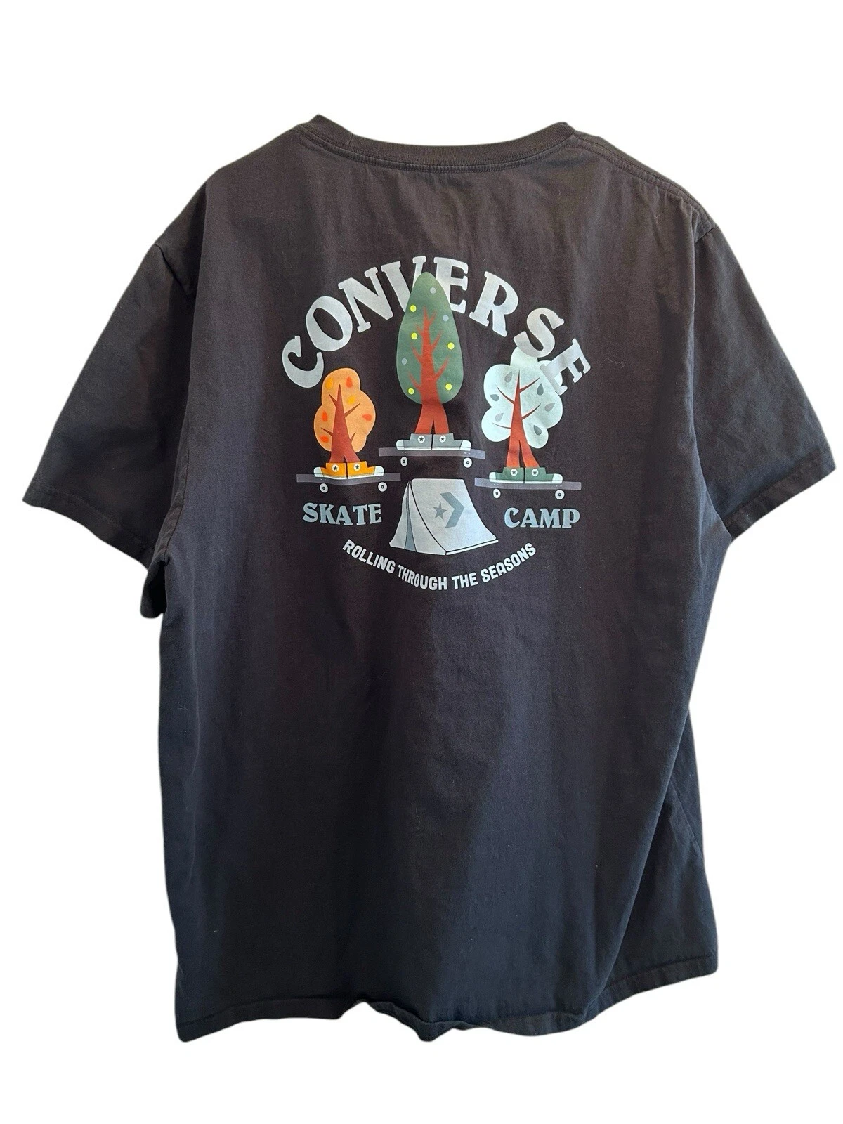 Converse Skate Camp T-shirt Men’s Black 2XL Double-Sided Skateboarding Graphic
