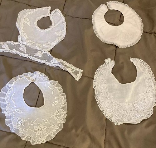 VINTAGE! Lot 4 LACE BABYDOLL DRESS Material COLLAR TRIMS EYELET Lace Needlework