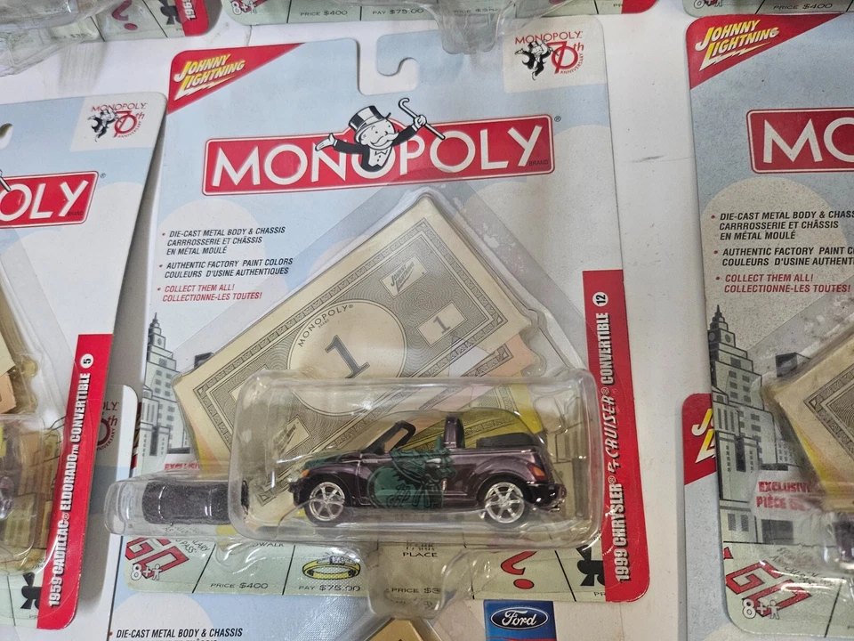Very Rare , 2005 Johnny Lightning Monopoly 70th Anniversary Complete 12 Car Set - Image 4 of 4