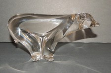 Clear Glass Polar Bear Figurine Statue unsigned
