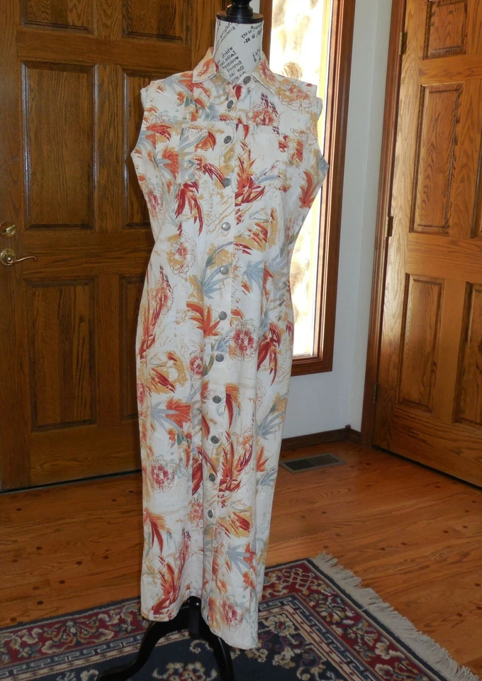 Bill Blass Floral print fitted sheath dress size 8 bust 40 waist 36 length 48 - Image 2 of 4