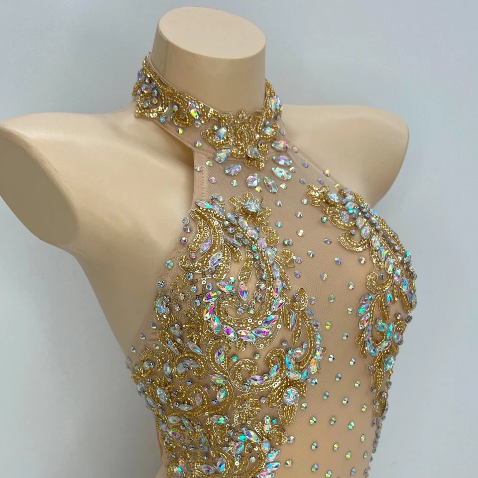 Sequin RAVE EDC Dancer Singer Carnival Dance Costume Night Club Bodysuit Leotard - Image 4 of 4