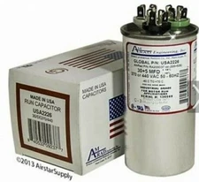 30 + 5 uF MFD Dual Run Capacitor  370 / 440 VAC - USA Made & 5 Year Warranty