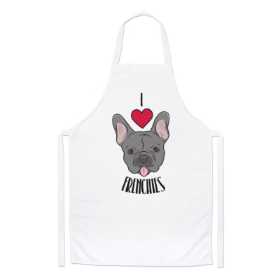 I Love Frenchies Koch Schürze - Hunde Hund Welpe Lustig Kochen