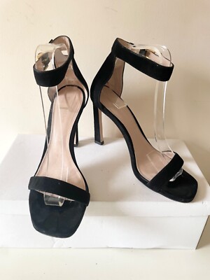 Stuart Weitzman schwarze Wildleder-Sandalen mit Knöchelriemen Größe 5,5/38,5
