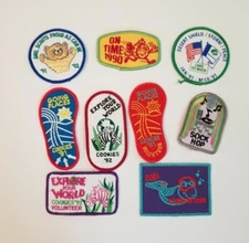Vintage Girls Scout Patches From The 80's And 90's, Lot Of 9