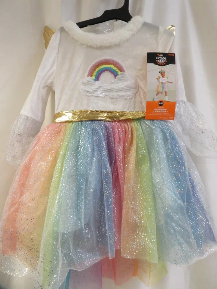 Vestido Disfraz Unicornio Arco Iris Niño Pequeño con Alas Hyde and Eek Boutique 2-3T Foto 2 de 4