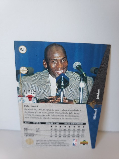 1994 95 Upper Deck SP Michael Jordan He s Back March 19 1995 Printed 