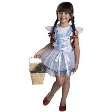 Girls Wizard of Oz Dorothy Costume Blue White Dorthy Fancy Dress Kids Child NEW