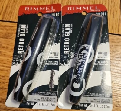 2 Pack Rimmel Scandaleyes Retro Glam Waterproof Volume Mascara -#001 Black