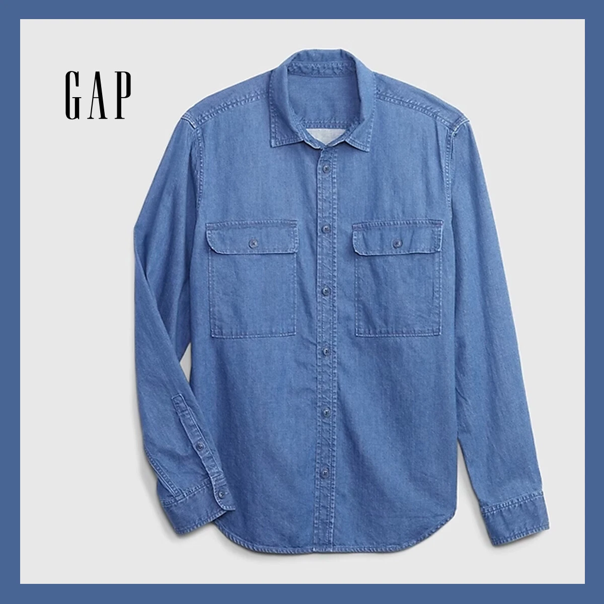 Medium wash denim shirt 2025