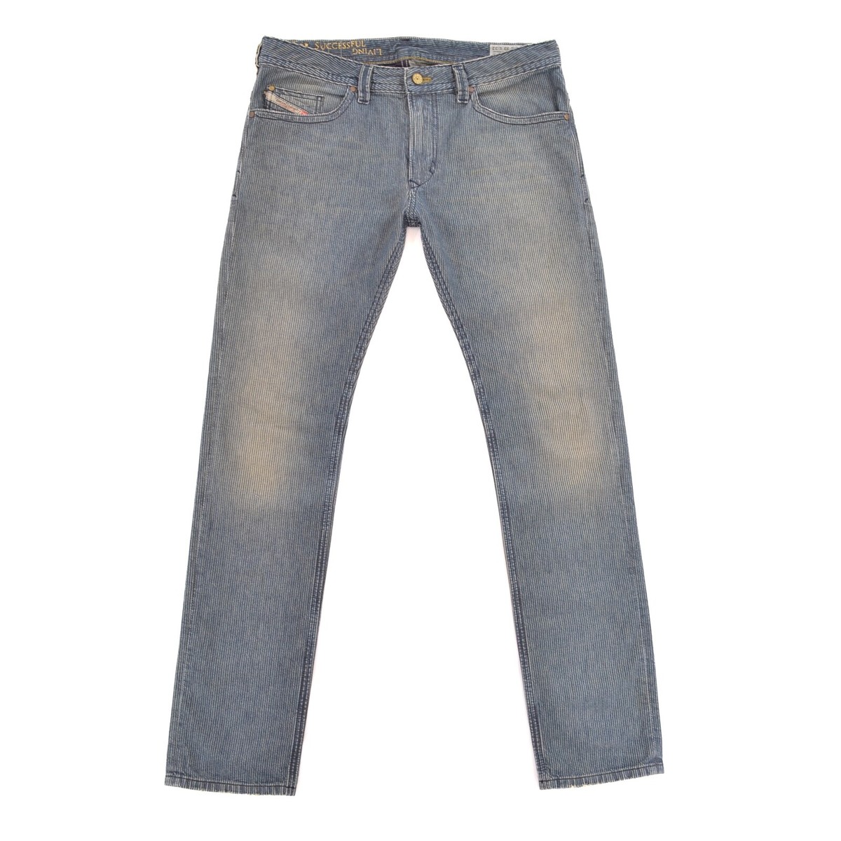 Diesel Thavar Slim-Skinny 0810X Striped Blue Jeans Made in Italy 