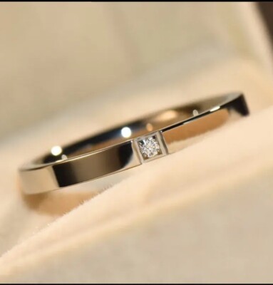 Modeschmuck Mädchen Titan Stahl Strass niedlicher kleiner Bandring UK Größe W