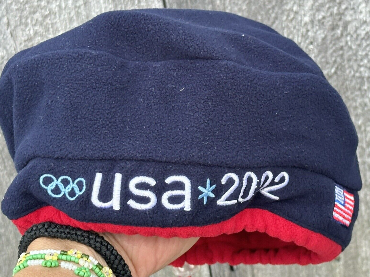 Vintage 2002 Olympic Beret Hat Team USA Winter Olympics Roots Fleece Cap NEW s-l1200.jpg main image 2