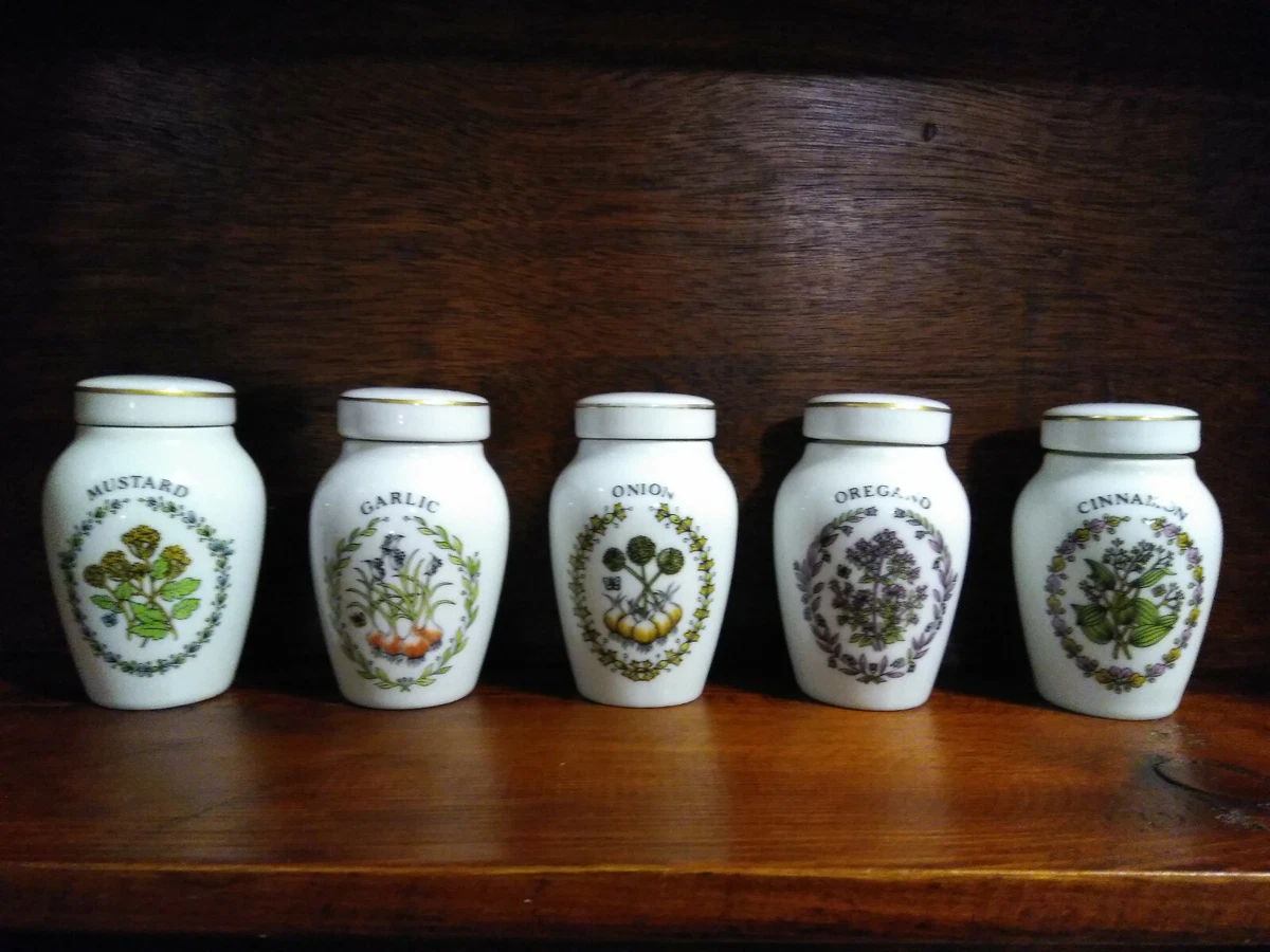 Set of 5 Fine Porcelain Spice Jars Gloria Concepts INC The