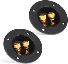 2 Pcs Black Speaker Box Terminal Cup 3 Inch 2-Way Spring Loaded Jacks Speaker Wi
